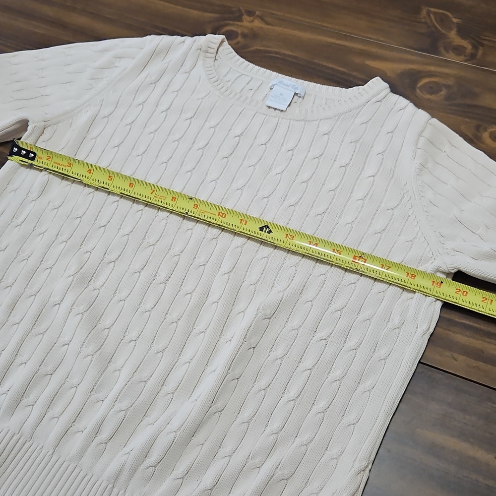 Silk Women's Cable Knit Sweater - Picture 4 of 8